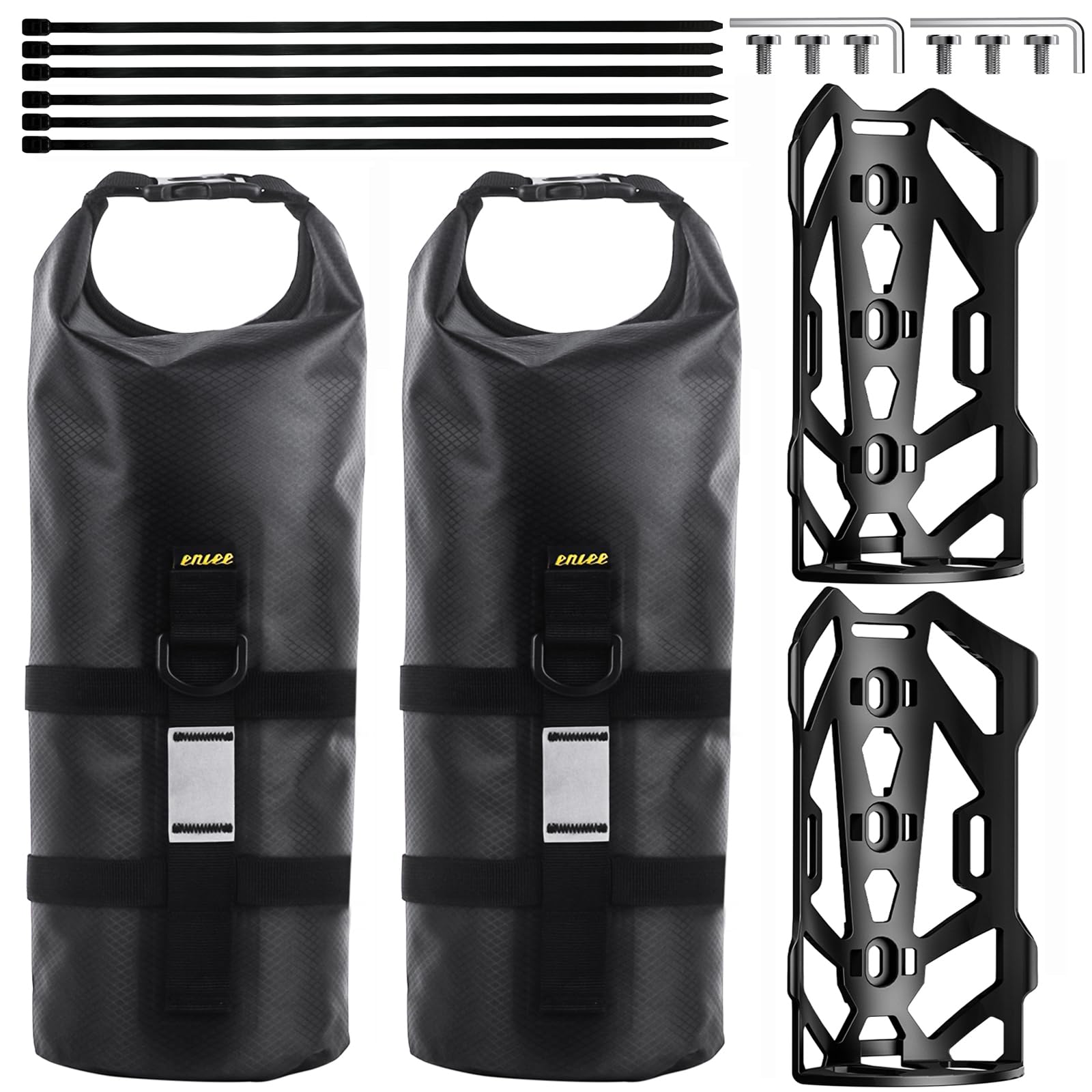 Taximi Torba na bagażnik rowerowy z uchwytem – torba na ramę roweru 5 l, 100% wodoszczelna, Rolltop Dry Bag, odporna na zużycie i rozerwanie, torba rowerowa (2 zestawy)