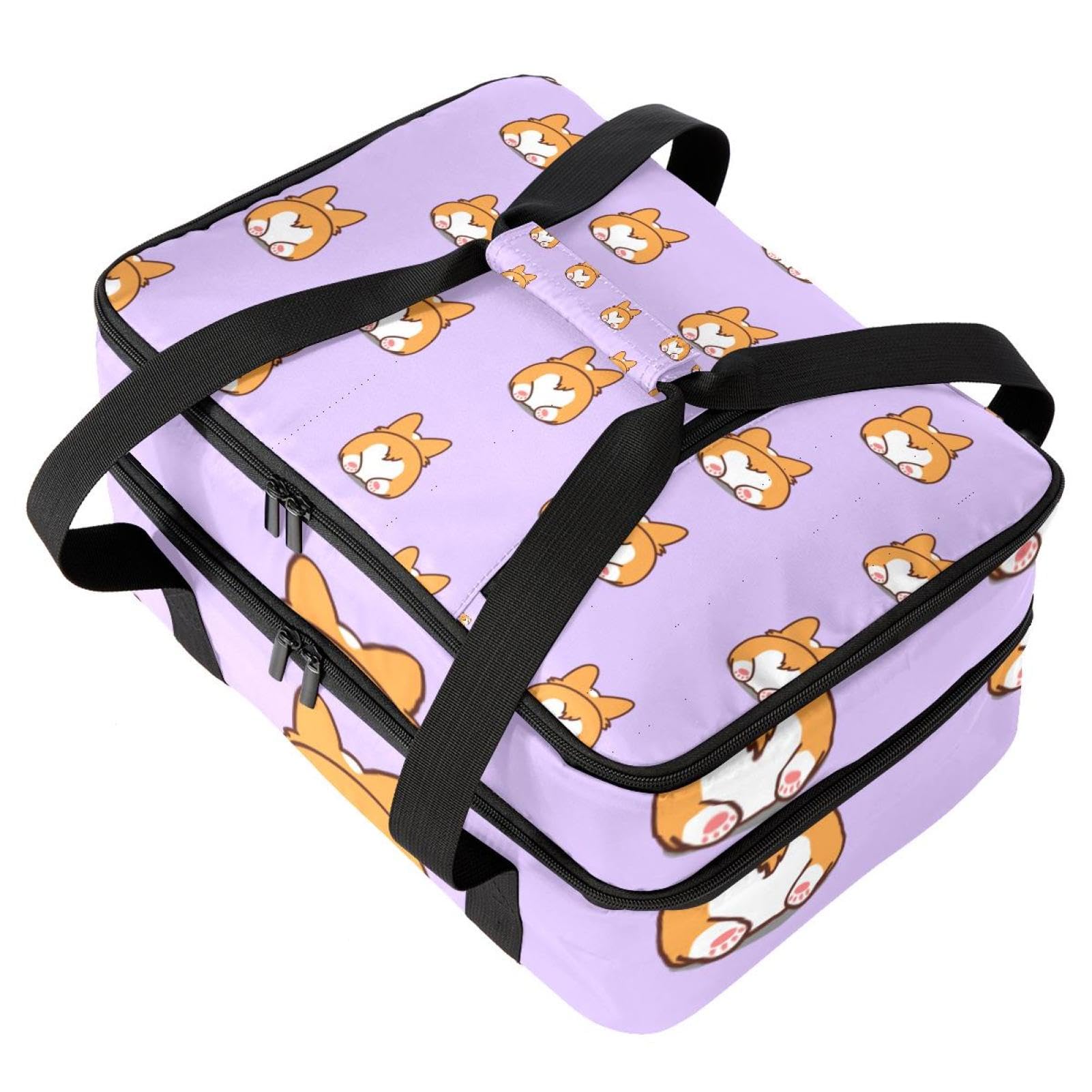 Grand sac à déjeuner isotherme pour homme et femme, double couche, étanche, étanche, réutilisable, sac fourre-tout pour le travail, l'école, le pique-nique, la plage, le camping, les voyages, motif