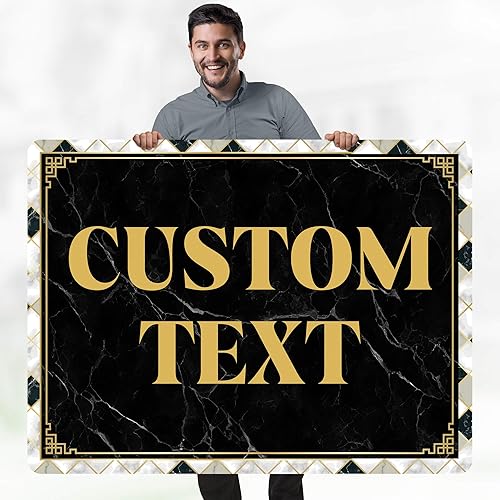 Miniatura 361 de My Sign Center - Letrero personalizado, 11 colores de fuente, 13 estilos de fuente, 4 opciones de agujero, 22 tamaños, 8 x 32 pulgadas, sin óxido,