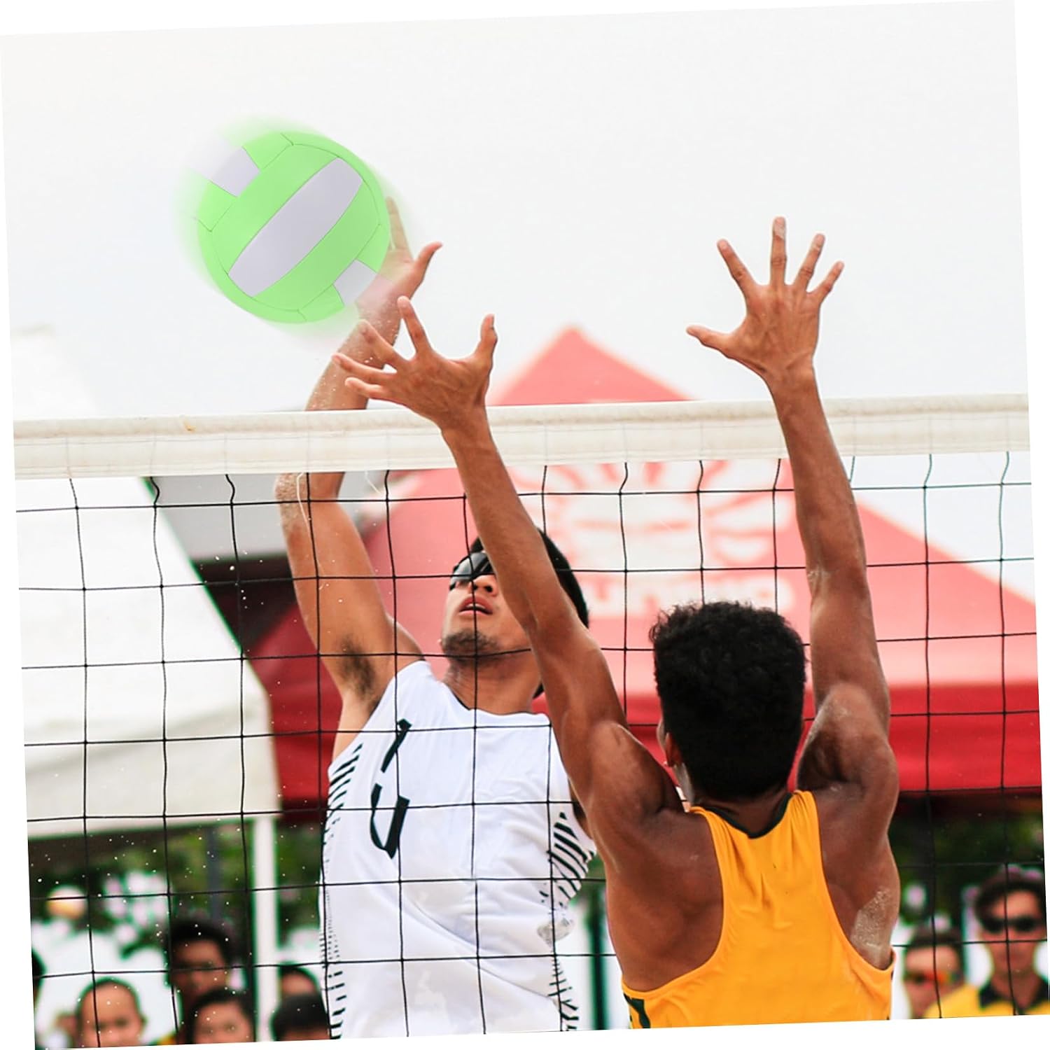 Soft Indoor Volleyball Size 5 Official Inflatable Training Volleyball for Entrance Exam Students Soft Touch Sport Ball in Green White and Practice