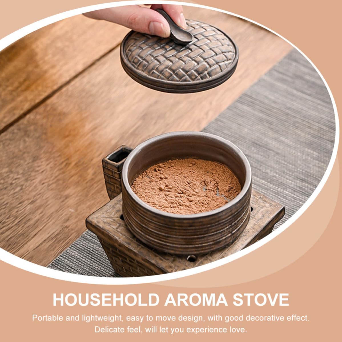 Bruciatore di Incenso Ceramico Piccolo Stile Antico, Portatile e Leggero, per Decorazione Elegante e Meditazione in Casa o Sala Yoga