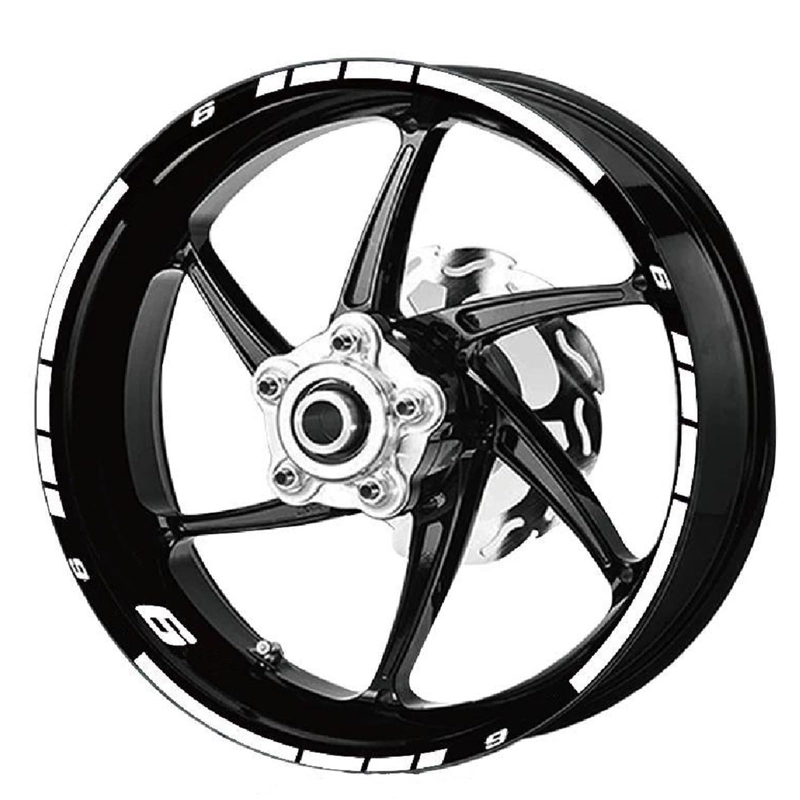 Motorcycle Wheel Stickers Stripes Reflective Front Rear Rim for Kawasaki ER-6F Er6f Er 6f Durble Parts(Style 3)