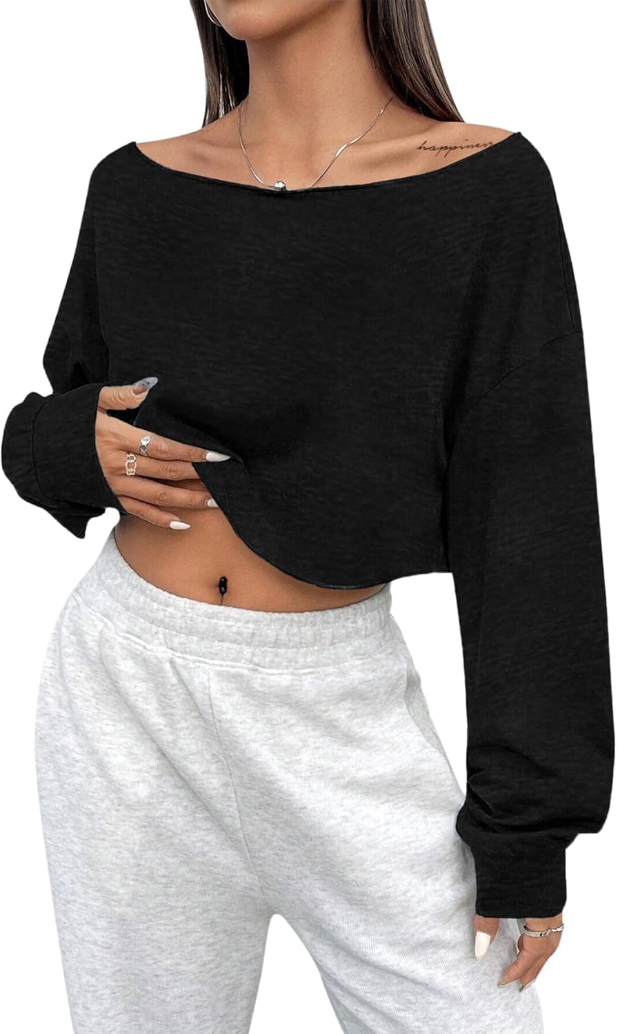 Avanova Women Long Sleeve Ruched Side Tee Shirt Raglan Color Block Crewneck Top - Image 5