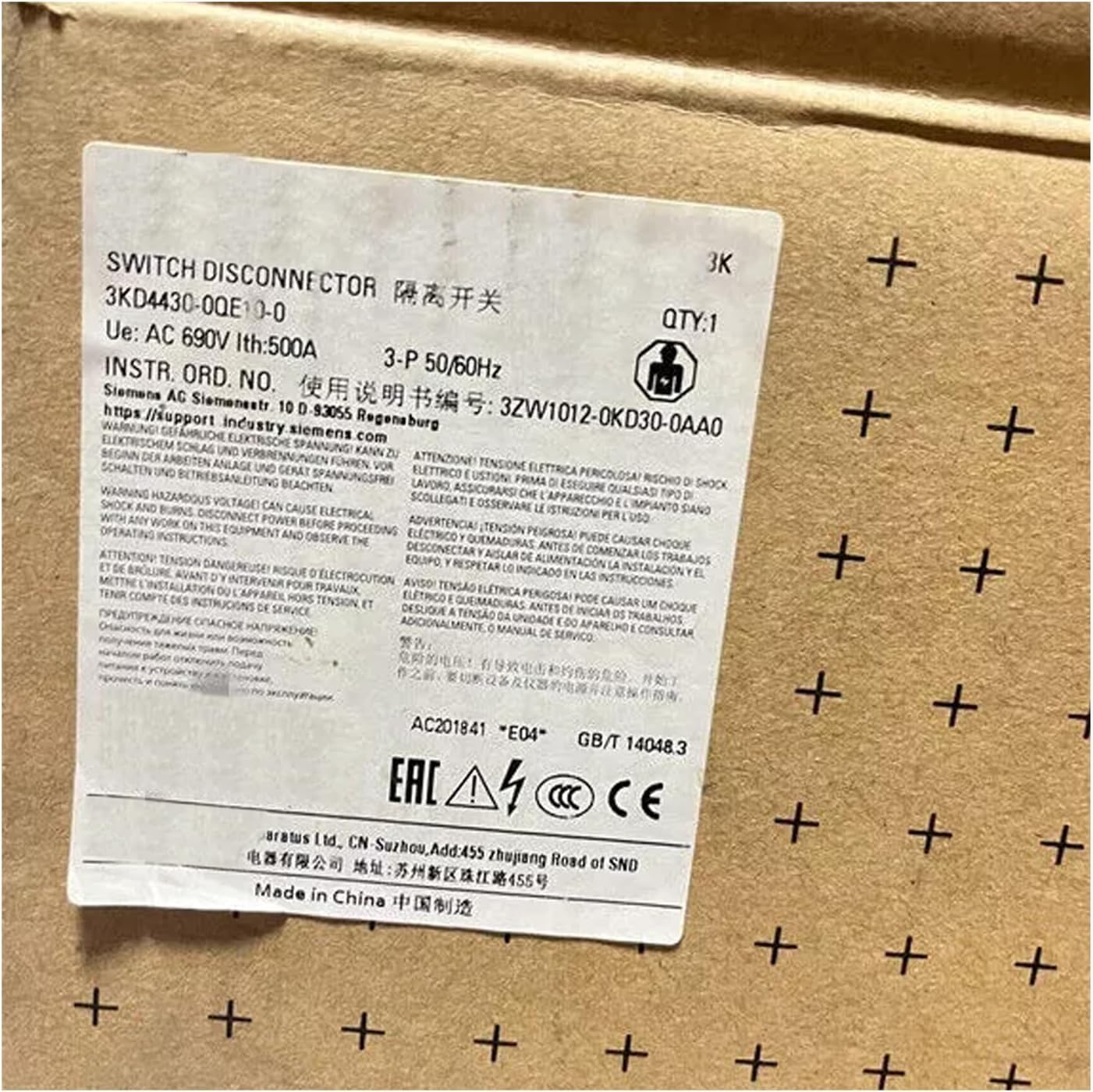 3KD4430-0QE10-0 Disconnector 3KD44300QE100 Sealed in Box 1 Year Warranty