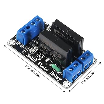 2pcs 5V 2 Channel 2A Solid State Relay Module High Level Trigger Mini Durable DIY Relay with Fuse(5V 2 Channel)