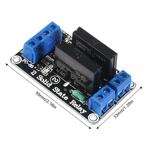 2pcs 5V 2 Channel 2A Solid State Relay Module High Level Trigger Mini Durable DIY Relay with Fuse(5V 2 Channel)