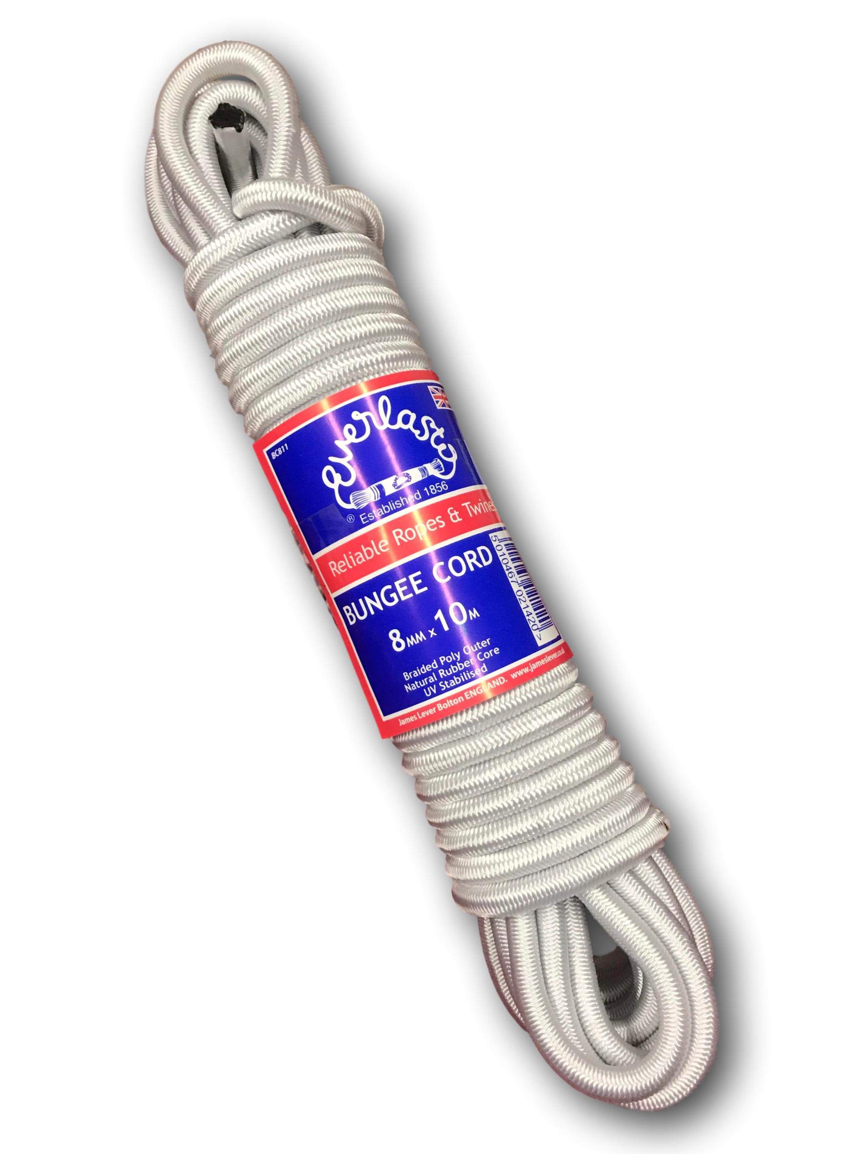 Everlasto White Lastoflex Bungee Cord 8Mm Choose Length (5M)