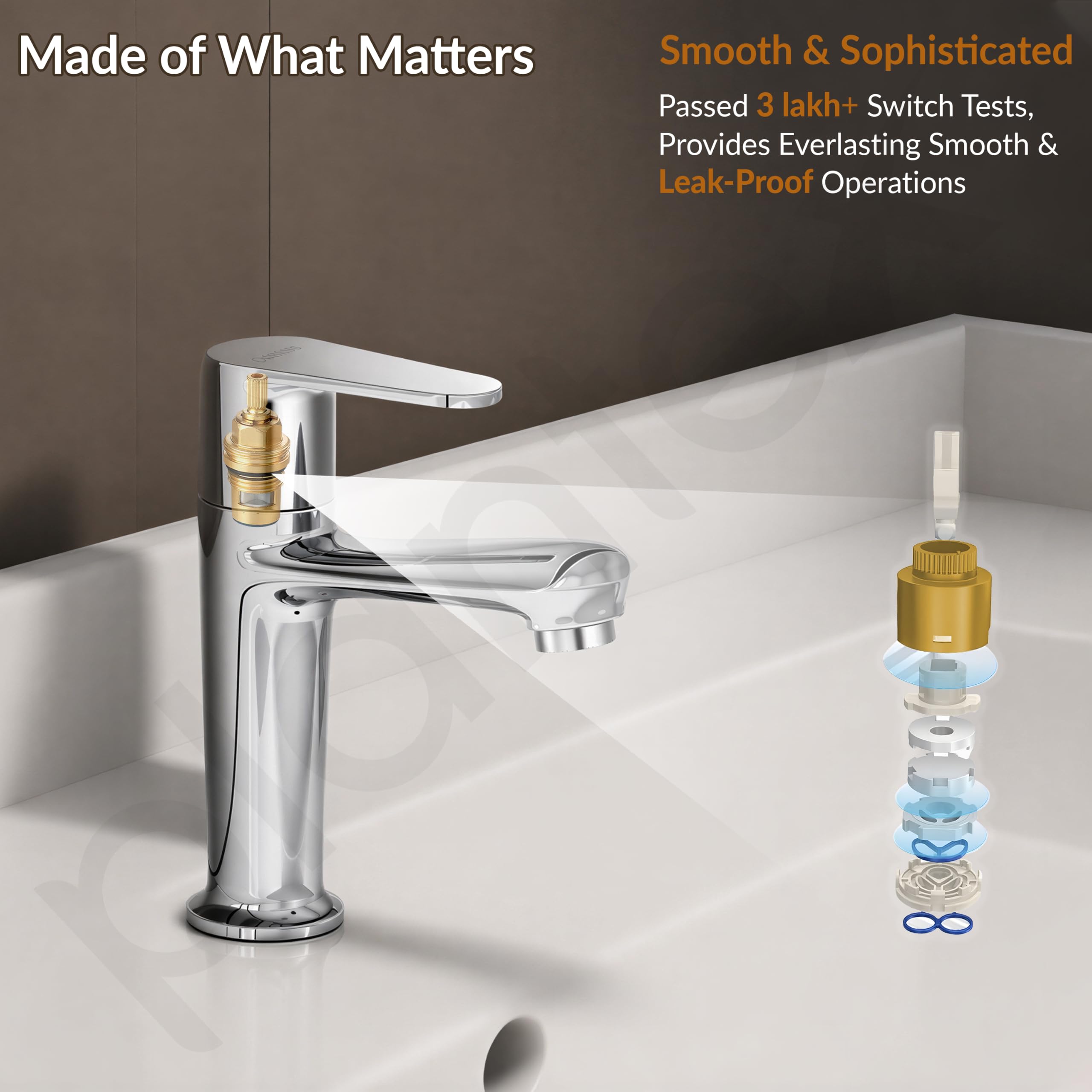 Plantex Brass Basin Tap - Chrome Finish -3
