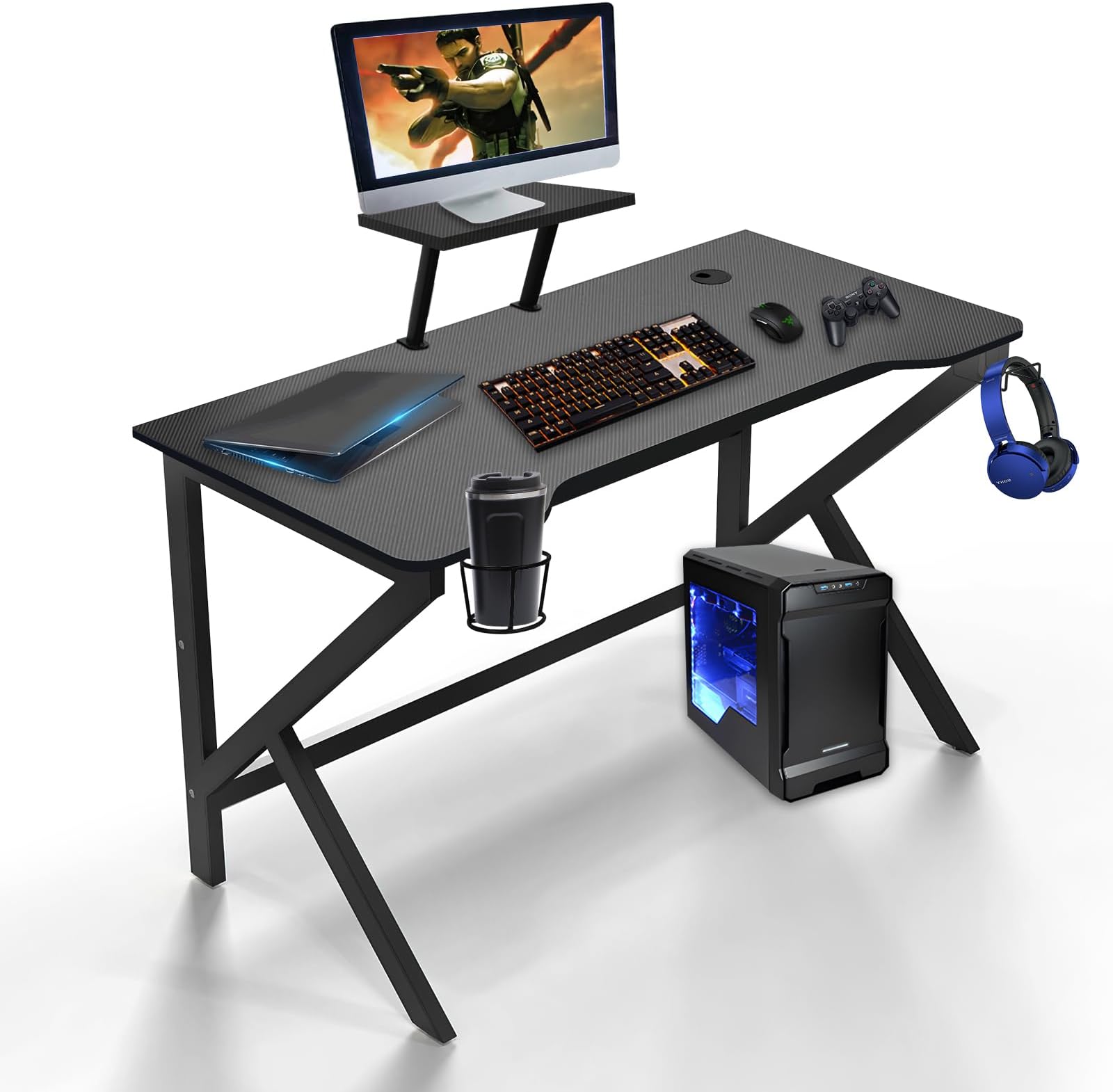 EXSELTMAN Bureau Gaming 100x55cm,Bureau Gamer Bureau pour Gaming PC — free download