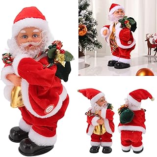 Electric Santa Claus, Singing Dancing Santa Claus Christmas Toys Interesting Hip Shaking Santa Claus Music Dancing Santa Claus Doll Xmas New Year Gift for Children Boys Girls(A)