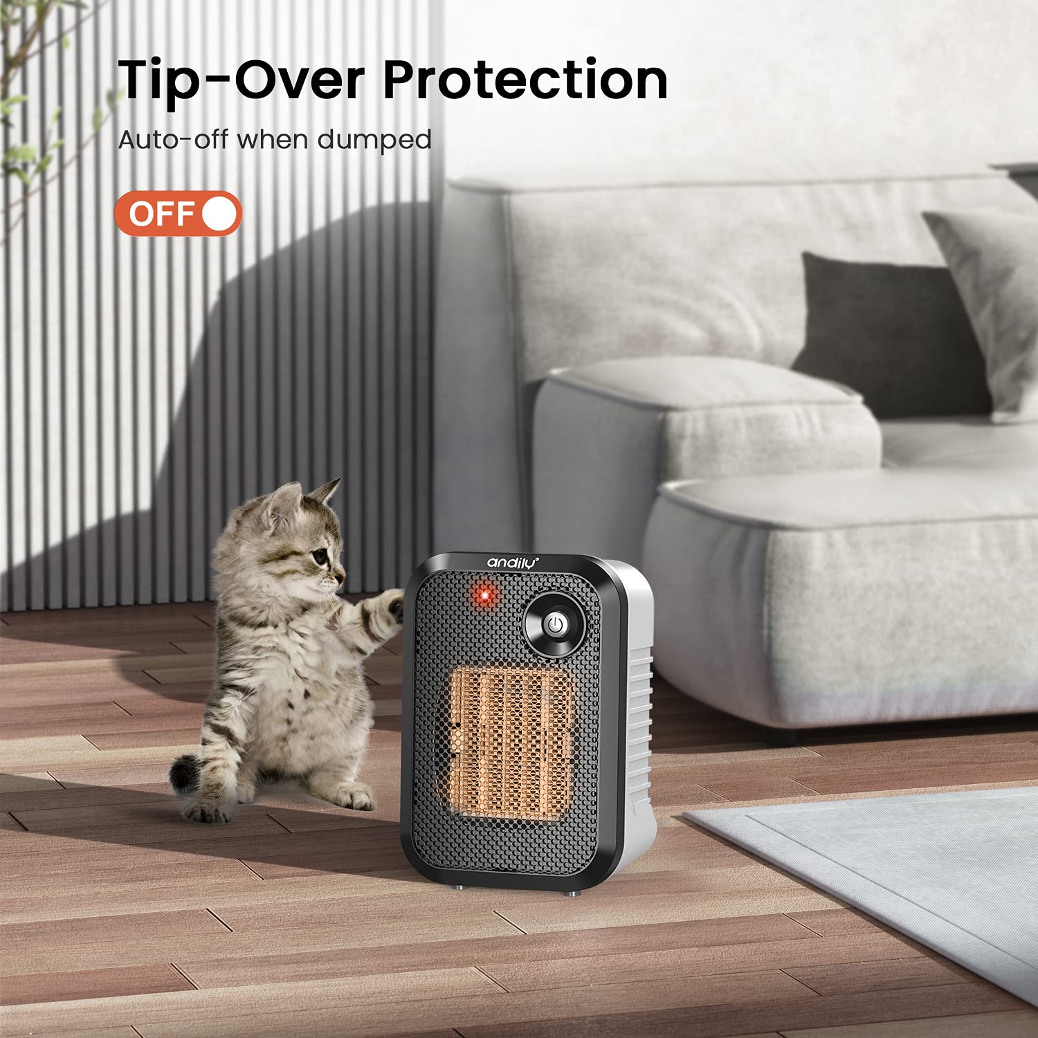 Amazon | セラミックヒーター 電気ファンヒーター USB給電式 SWNJ07