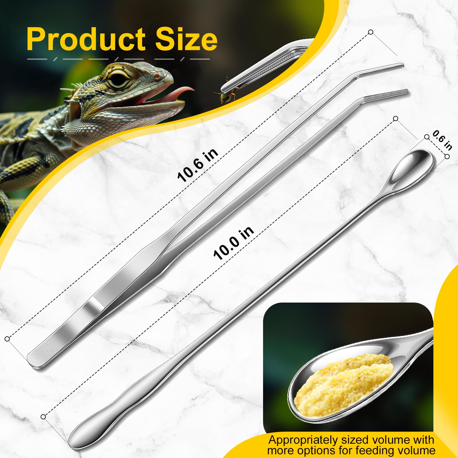 Pinzas de alimentación para reptiles