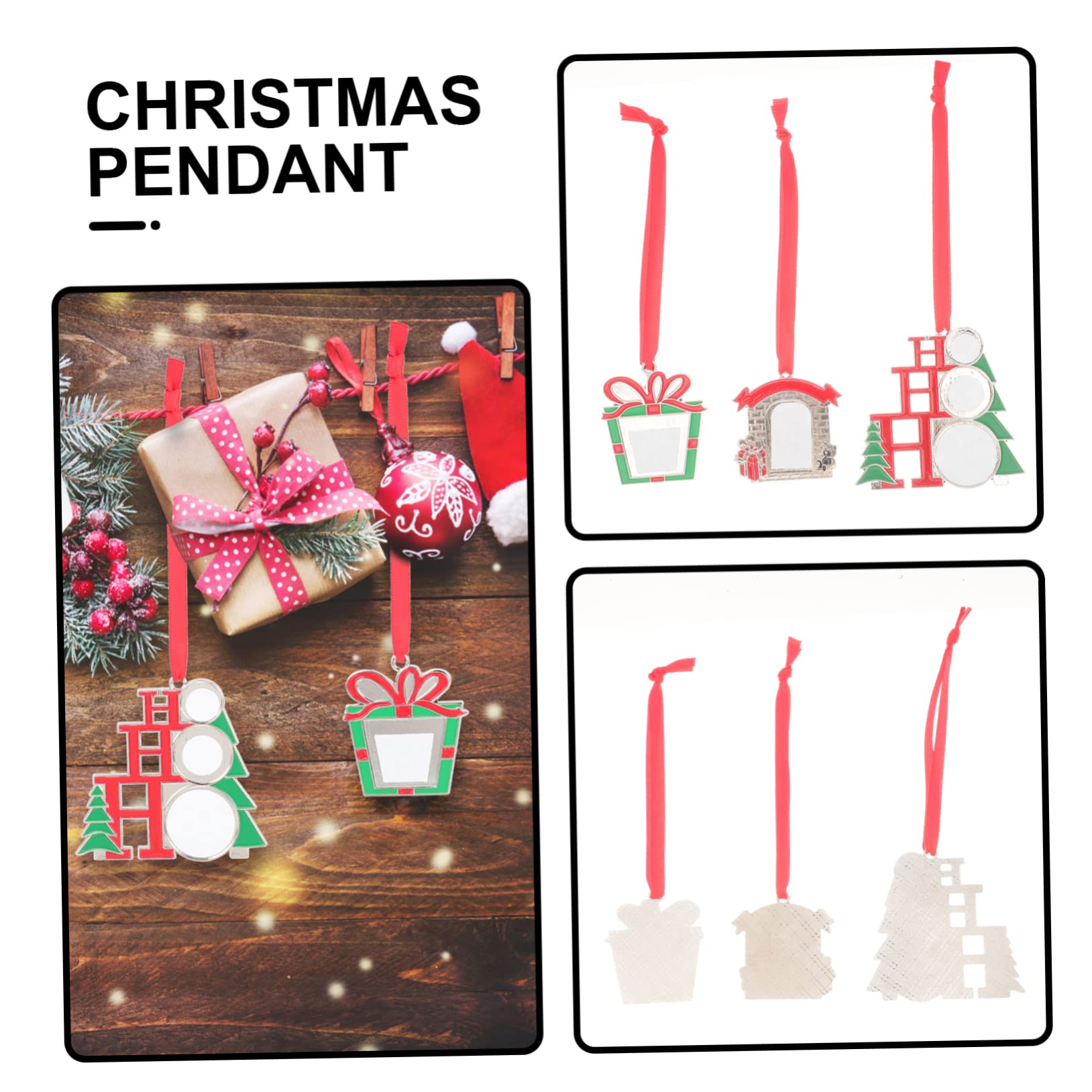 Zerodeko 4 Sätze Christbaumschmuck Weihnachtsdeko Personalisiert Geschenkanhänger Weihnachten Sublimationsverzierungsrohlinge Sublimationsanhänger Legierung 4 Stücke * 4