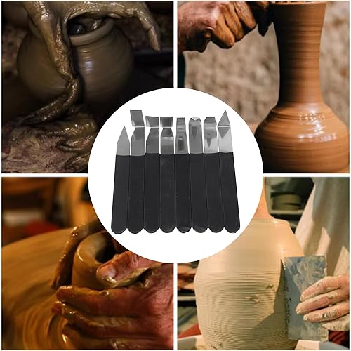 Miniatura 4 de Emptty Juego de 8 herramientas de tallado de escultura de arcilla de cerámica para tallado de arcilla hecha a mano, tallado, cerámica de arcilla,