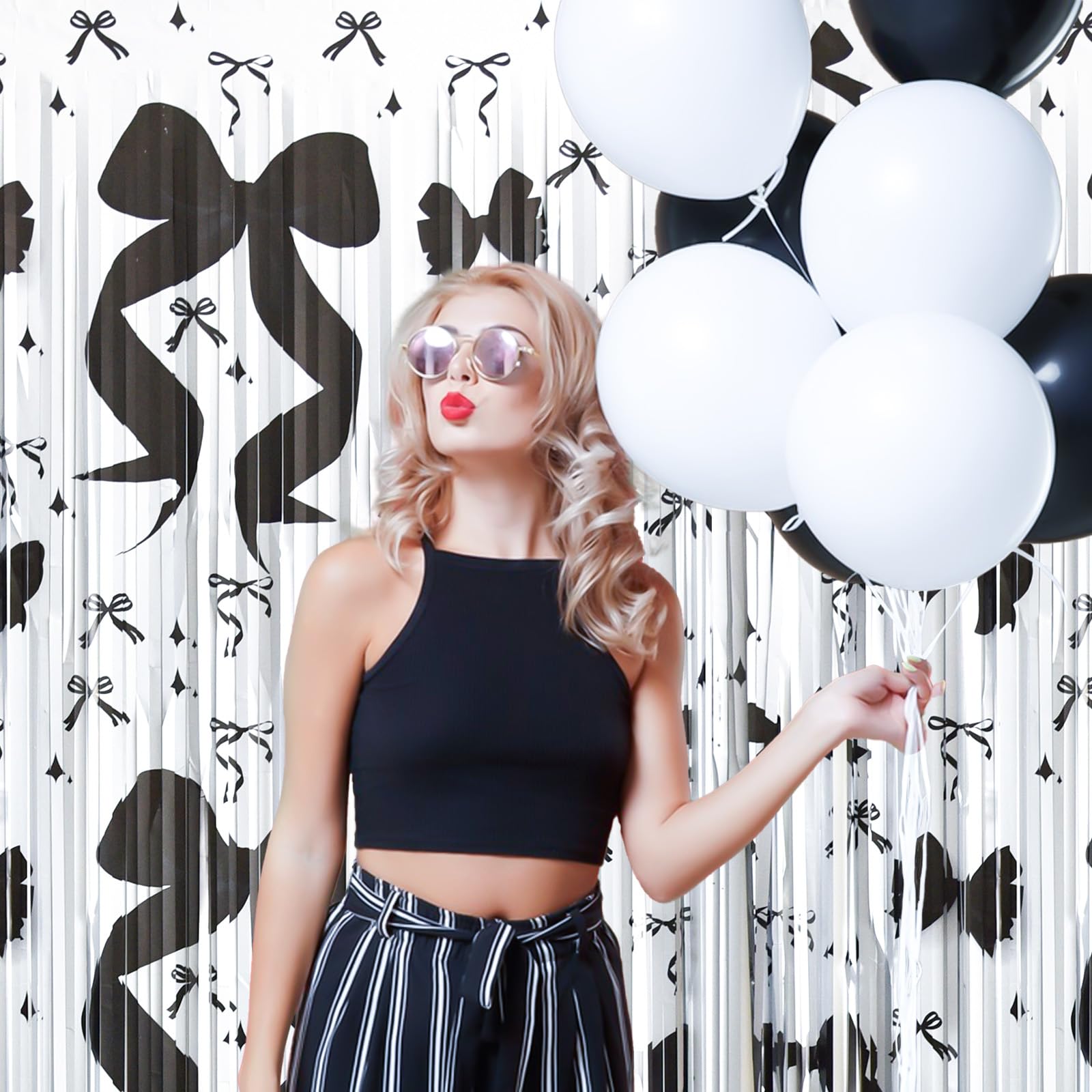 Fransenvorhänge Mit Schleife, 2 Stück, Rosa, 3,3 X 2 M – Party-Dekoration Für Hochzeit, Geburtstag & Mädchenparty