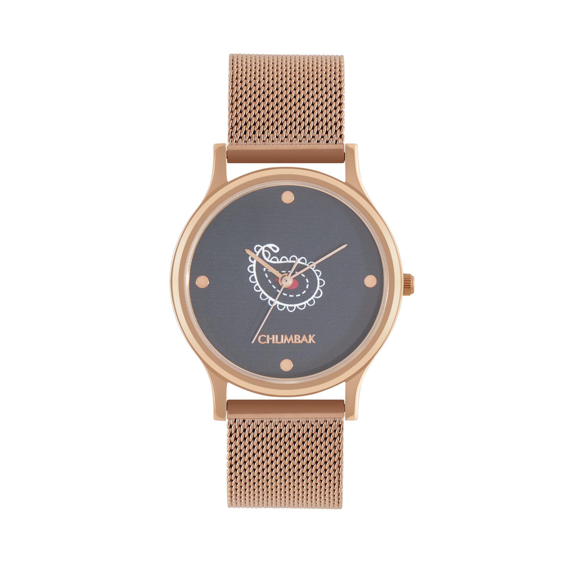 TEAL BY CHUMBAKRound Dial Analog Watch for Women|Chevron Collection| Stainless Steel Strap|Gifts for Women/Girls/Ladies |Stylish Fashion Watch for Casual/Work