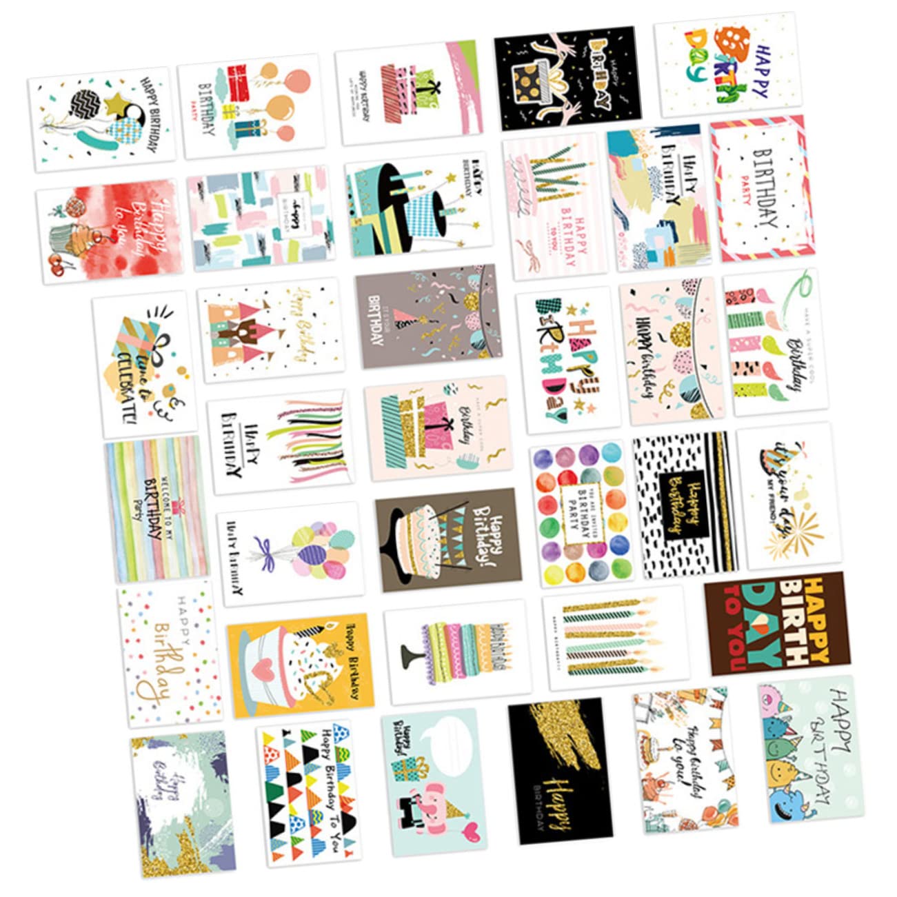 ifundom 36 Biglietti di Auguri Compleanno in Carta Buste, Biglietti di Auguri Creativi per Festa di Compleanno, Adatti per Adulti e Bambini, per DIY