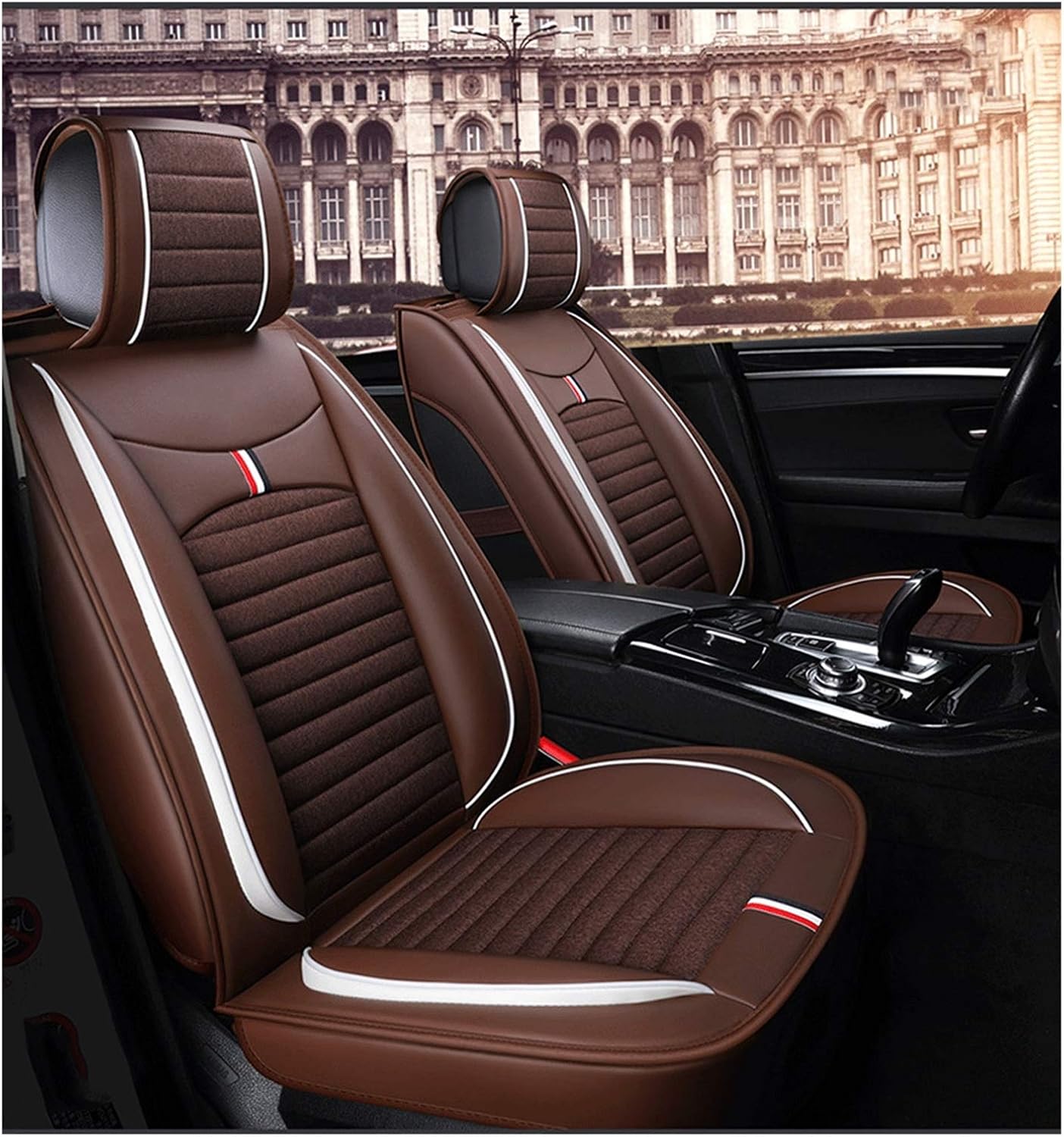 シートカバー 汎用 レザー 車 防水 防汚 カーシートカバー シートエプロン クッション 軽自動車 普通車 兼用 90x70cm 運転席 5枚分 Size Coffee 座席 毎週更新 Color フリーサイズ 助手席