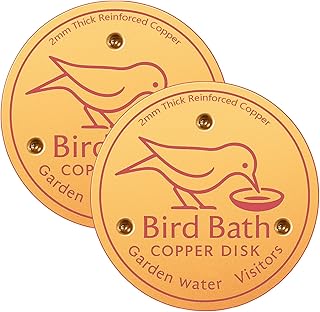 2 Pcs Bird Bath Copper Disk, 2mm Thick Reinforced Copper Cleaning Disk with Triple-Point Support, Purify Water All Year Round, Universal Fit for Outdoor Birdbaths, Bowl