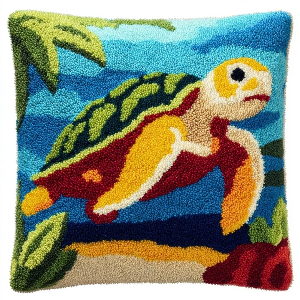 AxiangziK Latch Hook Cushion Kits,Cute sea Turtle