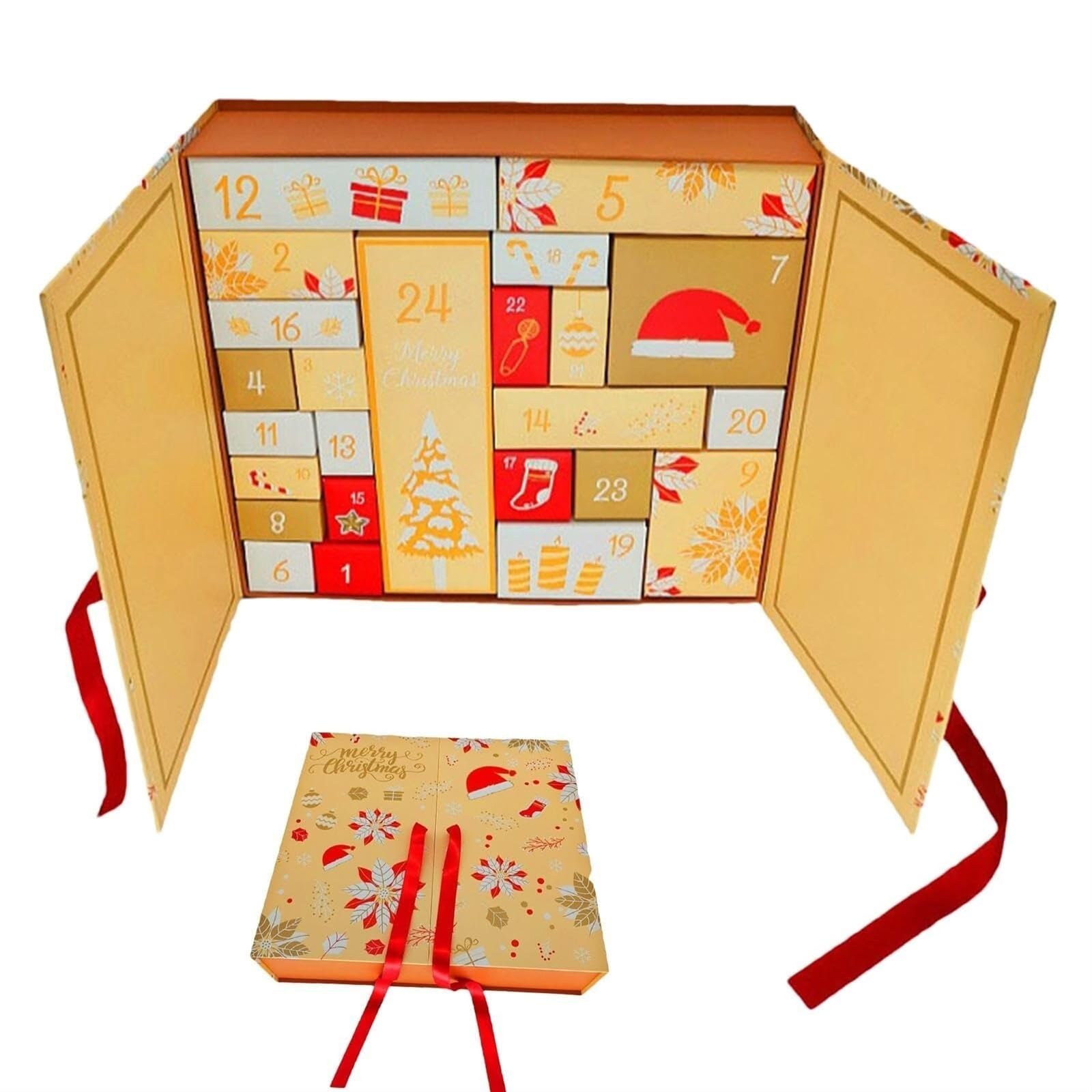 Leere Adventskalender-Boxen, Weihnachten, Leerer Adventskalender 2024, Selbstbefüllender Adventskalender, 24 Raster, Erwachsene Haben Ihren Eigenen Adventskalender Gemacht