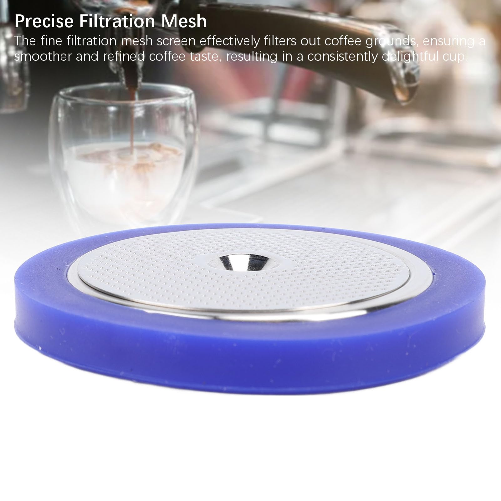 Edelstahl-Duschsieb für Espressomaschine, präzises Filternetz, Silikondichtung, umweltfreundliches Design, abnehmbar für einfache Reinigung
