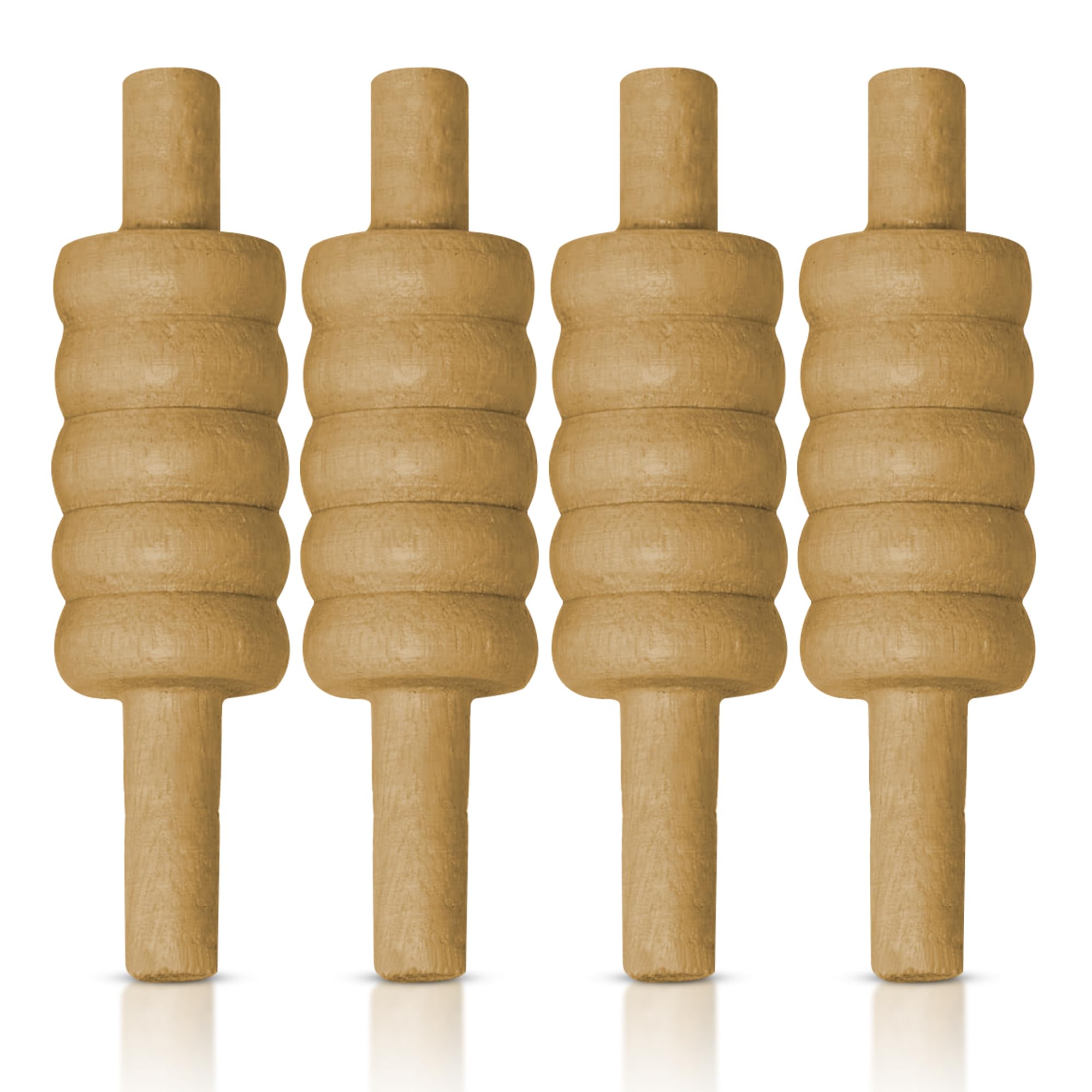 Cricket Stumps Bails 4-Piece Set – Durable Wooden Cricket Wickets with Lightweight Bails – Standard Size for Practice & Match Play – Ideal for All Skill Levels (Heavy 4 bails)