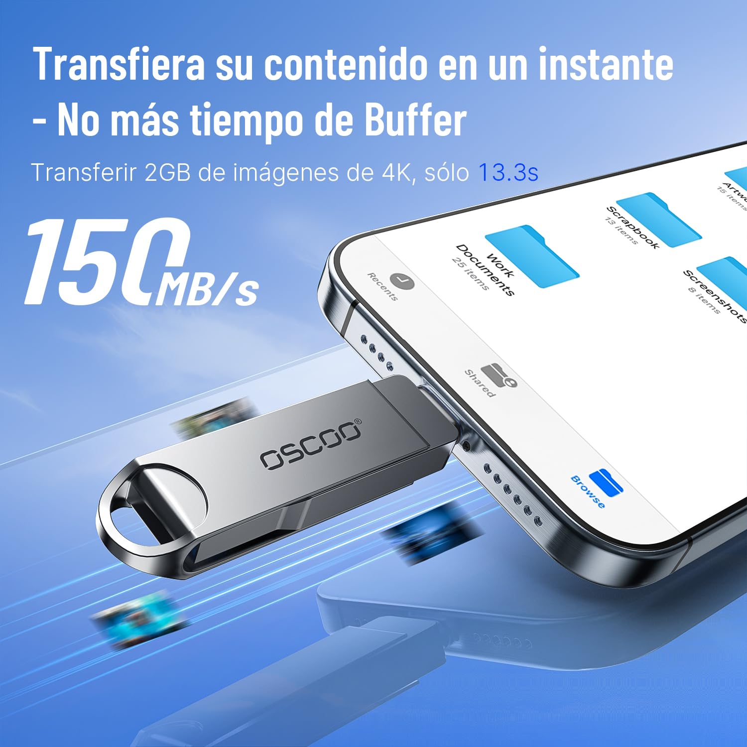 32GB USB Flash Drive USB 3.1 Gen1 Dual USB-C y USB-A Memoria USB Externa Pendrive, Velocidad de Lectura hasta 100MB/s Unidad de Pulgar portátil para Smartphones, portátiles y tabletas
