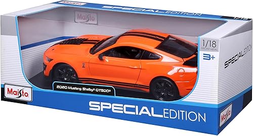 Miniatura 8 de Maisto - Modelo a escala 1/18 compatible con Mustang Shelby GT500 2020 (naranja)
