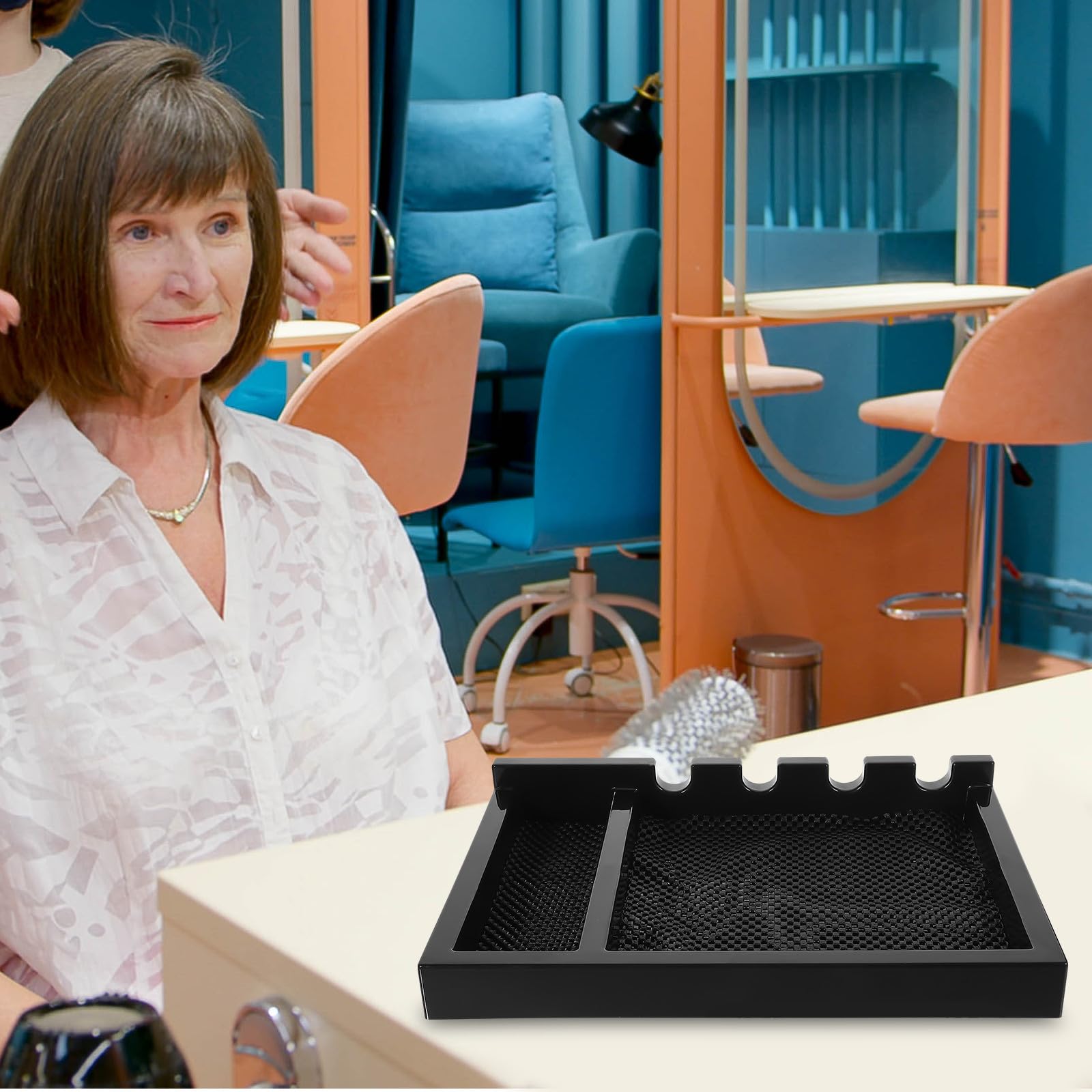 Soporte Organizador para Cortadora de Pelo para Barberías y Salones | Plástico Negro, Uso Profesional para Peluqueros, Ayuda a Guardar la Herramienta y Mantener el Área Ordenada