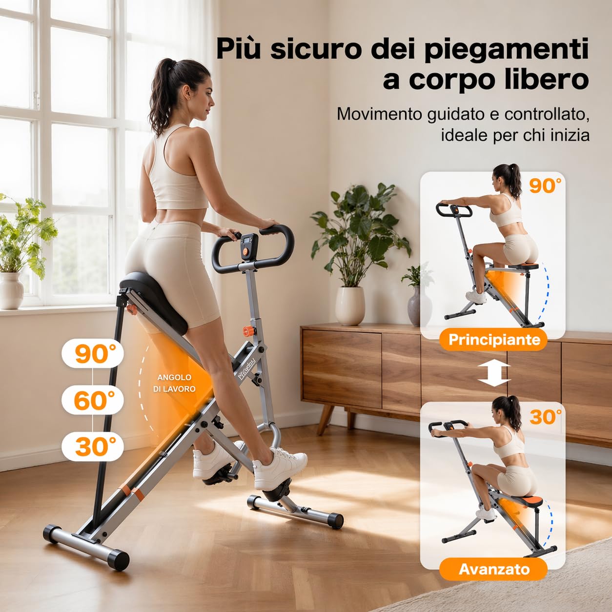 Niceday Macchina Addominali come Total Crunch con Resistenza Regolabile Salvaspazio Assemblato 95% Total Training Crunch