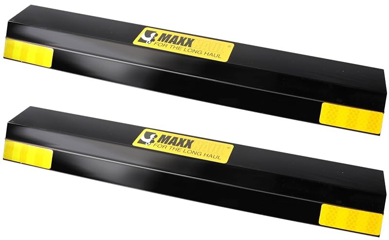 MaxxHaul 51034 Batentes de Estacionamento para Carro com Faixas Refletivas Amarelas, 40,6 cm, 2 peças