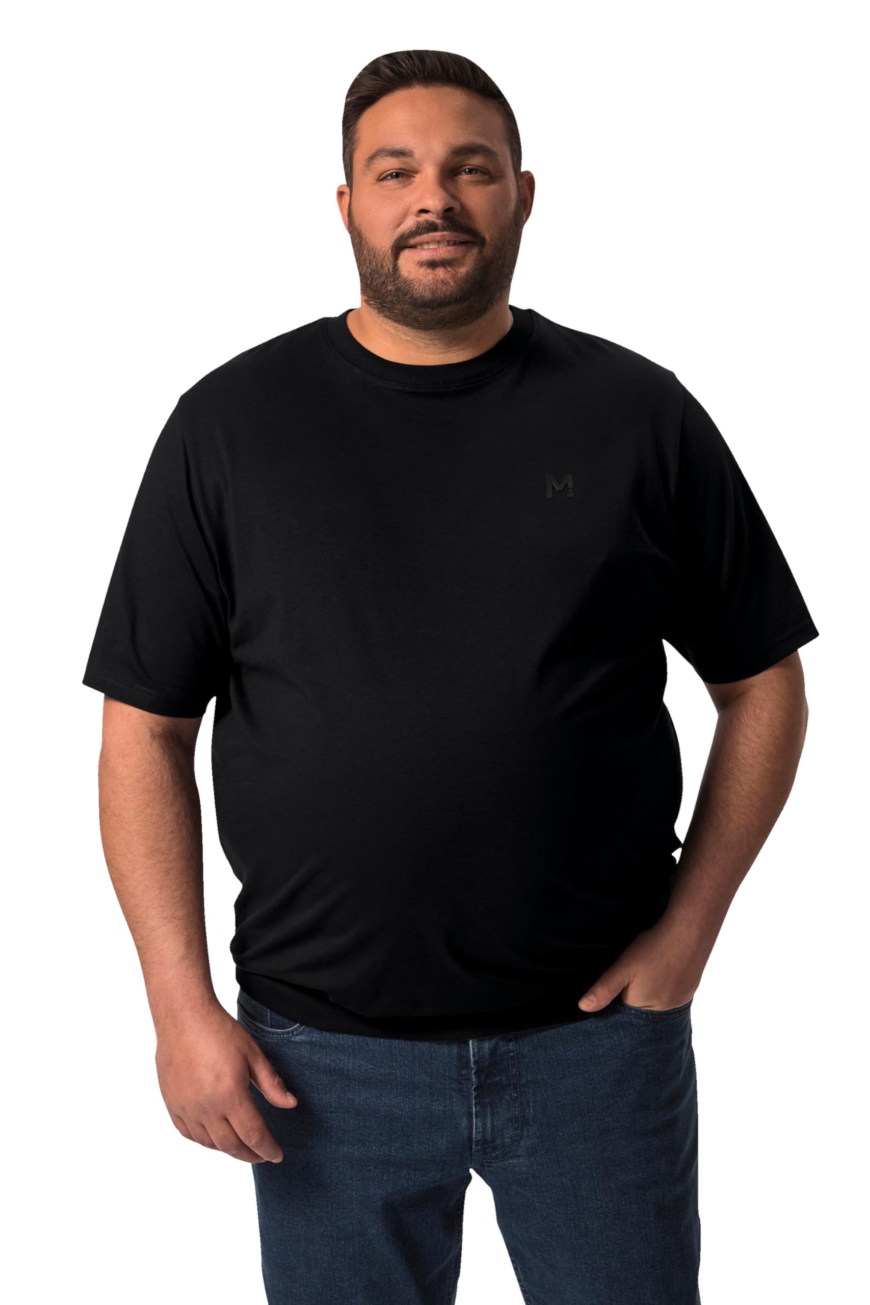 Men Plus Herren große Größen Übergrößen Menswear L-8XL T-Shirt, Halbarm, Bauchfit, Basic, Rundhals 832193