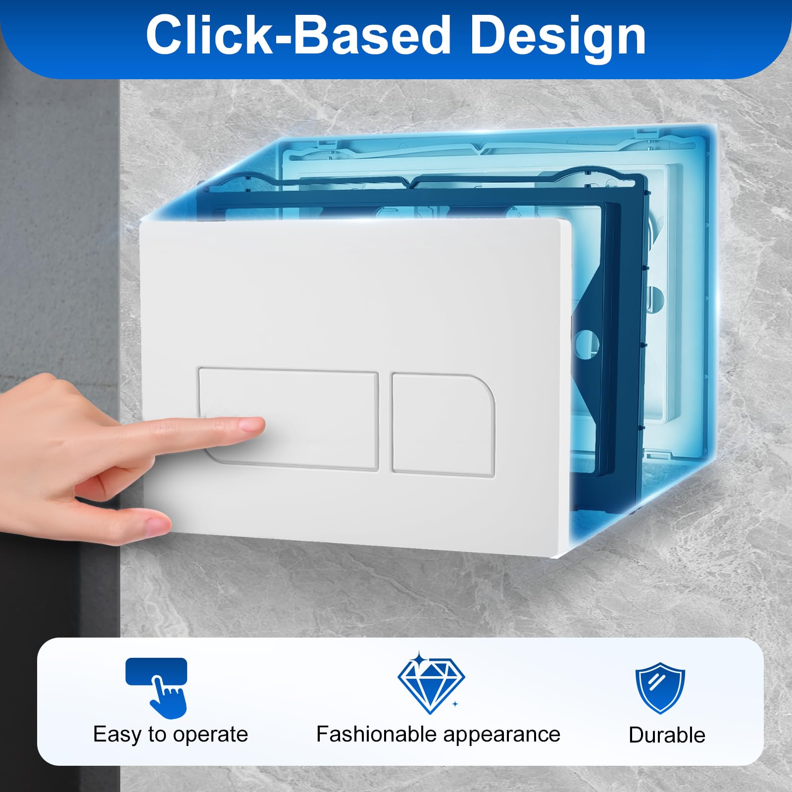 Piastra di comando per WC, piastra di comando Geberit Sigma, compatibile con Geberit Sigma 01 20 30 50 UP300/320, piastra di ricambio 115.770.11.5, piastra di ricambio per risciacquo, 246 × 164 mm