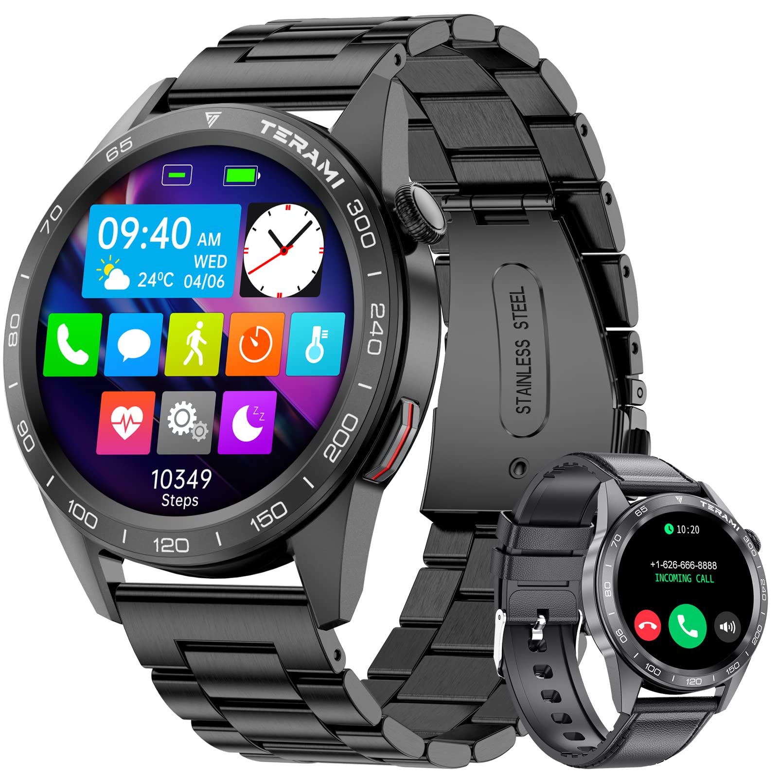 LIGESmart Watch for Men Answer/Make Call, 1.39" Fitness Watch with 100+ Sports Modes, 2 Straps, Voice Assistant & Smart Reminder & Health Monitor Smartwatch for Android iOS