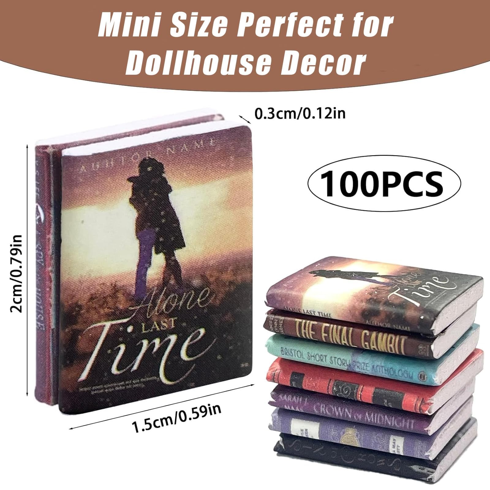 100pcs Miniature Books, Miniature Decorative Items, Miniature Dollhouse Accessories - Tiny Mini Books for Anxiety Bookshelf, Mini Things, Miniature Things, Dollhouse Miniatures & DIY Craft Decor