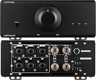 Topping LA90 Discrete NFCA Power Amplifier 120Wx2 High Power AMP, 3 x XLR/TRS Inputs, Selectable Stereo/Mono Mode, VOL/Bypass Mode, Used with D90SE A90 Discrete Pre90