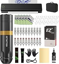 Printer Stencil Tattoo Kit - Tattoo Machine Complete Kit with Tattoo Printer Stencil, Professional Tattoo Machine, 20 Pieces Tattoo Needles for Beginners and Artists
