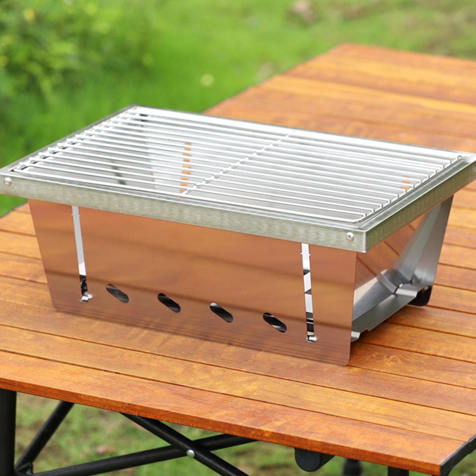 Grill Barbecue Składany Sprzęt do Gotowania Odporny na Wiatr | Grill Na Węgiel Drzewny Do Barbecue Na Wędkowanie Wędrówki Balkon Taras Podróżowanie Grillowanie Przy Ognisku