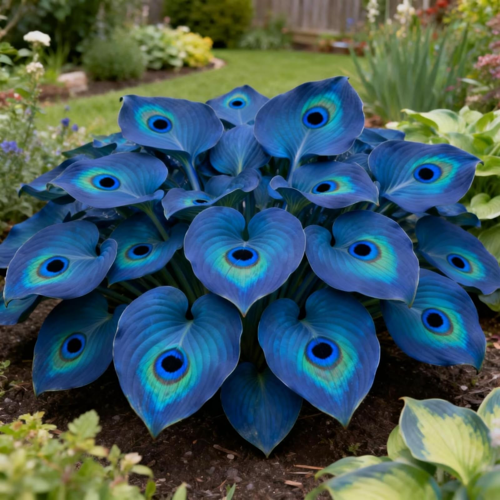Peacock Flame Hosta Bulbs/Perennial&Multi-Colored Variegated Hosta Rhizome for Planting Now UK/Grow Well/Excellent Display/Potted/Low Maintenance-8bulbs-C