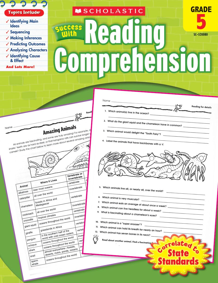 Scholastic Success With Reading Comprehension: Grade 5 Workbook Paperback – Big Book, 1 March 2010
