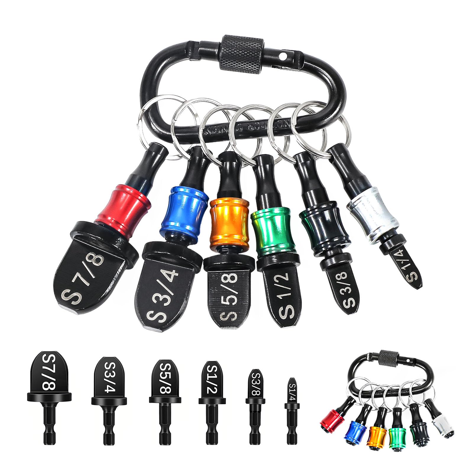 13 Pcs Swage Tool HVAC Repairing Set With Bit Holder, Air Conditioner Copper Tube Expander Swaging Tool Drill Bit, Soft Copper Pipe Swager, 1/4'', 3/8'',1/2'',5/8'',3/4'',7/8'' Swedge HVAC Tool Kit