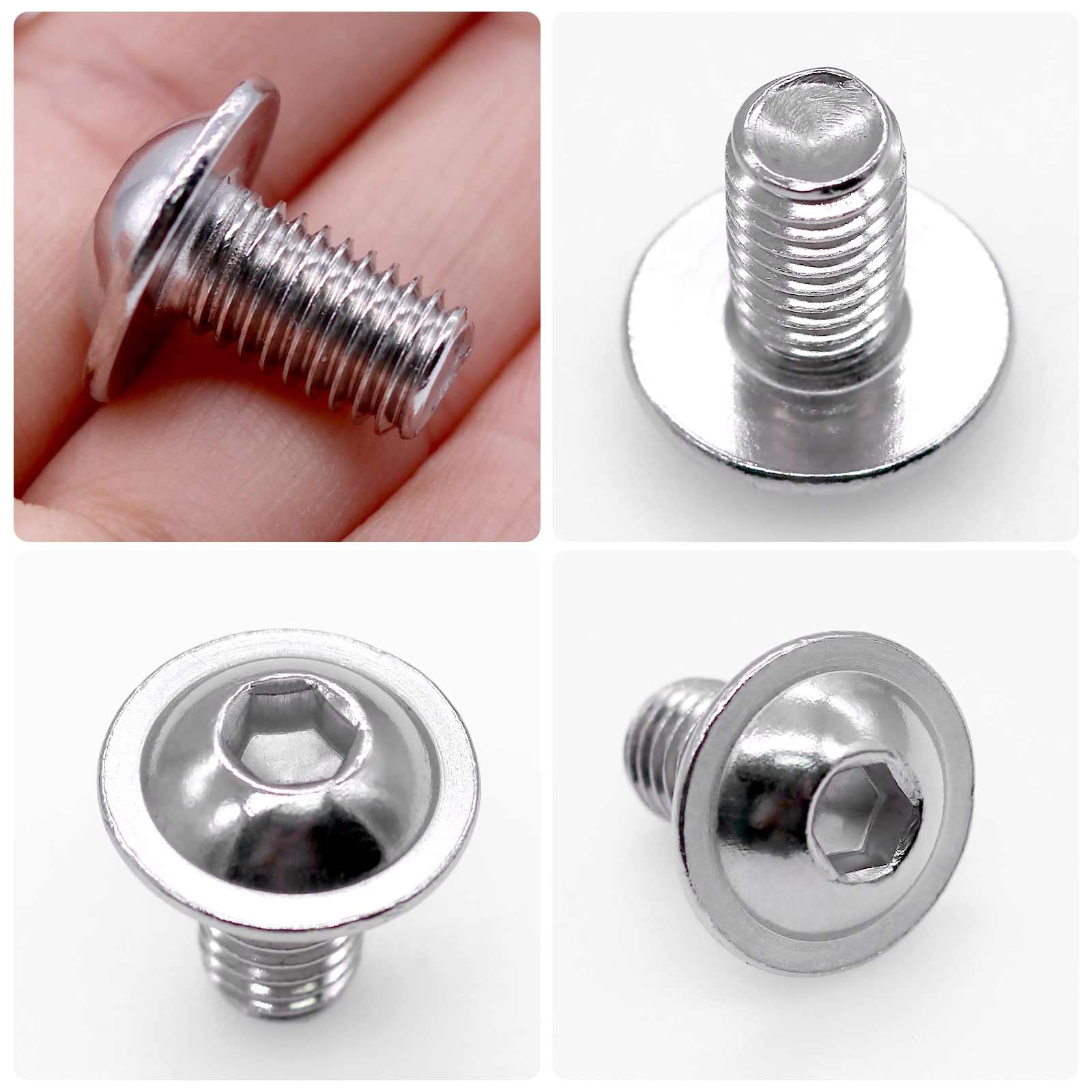 Confezione da 15 Viti Testa Bombata M8 x 14 mm, Esagono Incassato, Flangiate Inox Cava Esagonale Con Chiave a Brugola e Scatola