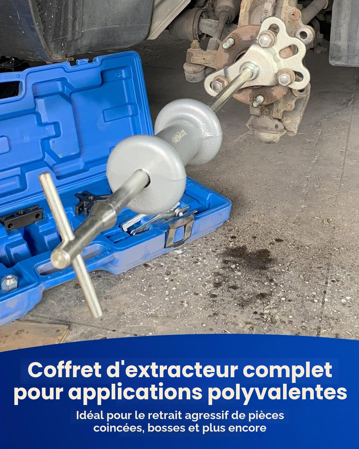 ATPEAM Kit d'Extracteur de Moyeu de Roue 19 Pièces avec Marteau à Glissement et Haute Masse, Outil Universel pour Démontage de Moyeu