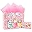 Loveinside Baby Girl Gift Bag Pink Animal Design with Tissue Paper and Greeting Card for Baby Shower, New Parents, and More - 13 x 10 x 5, 1 Pcs
