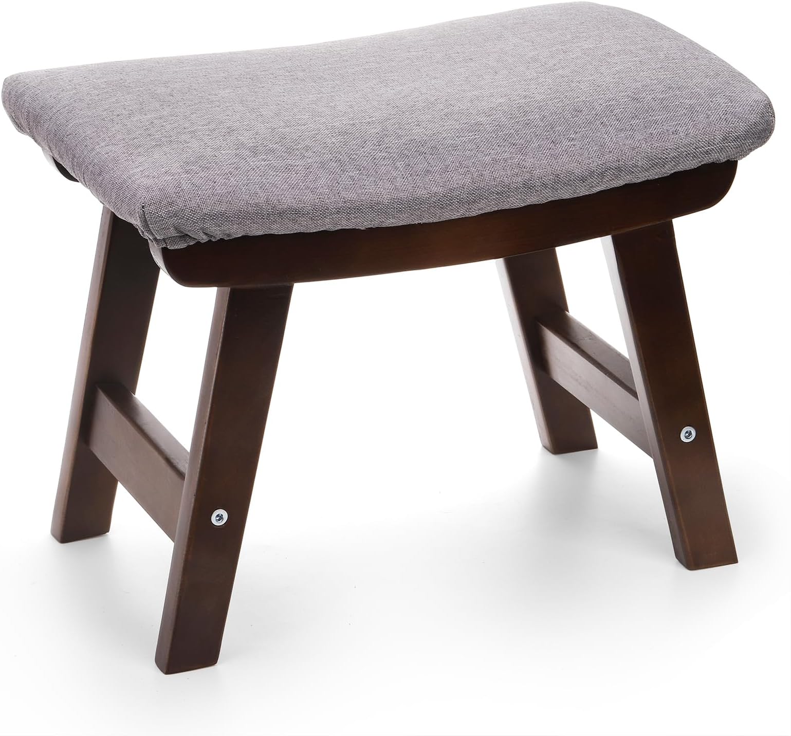 SOUJOY Small Foot Stool, Footrest Ottoman Under Desk, Sofa Tea Seat Stool with Wood Legs and Padded, Rectangular Change Shoes Bench Seat for Living Room Bedroom Entryway Office