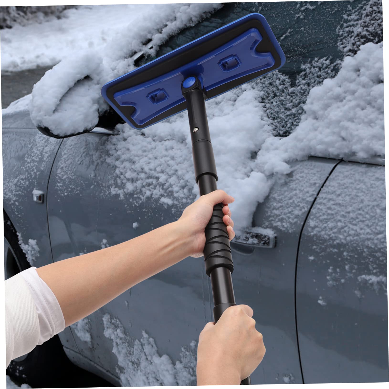 1 Juego Pala De Nieve Del Coche Raspador De Hielo Redondo Escoba De Nieve Raspadores De Hielo Para Parabrisas De Coche Cepillar Tendón De Res Cepillo De Nieve Raspar La Nieve