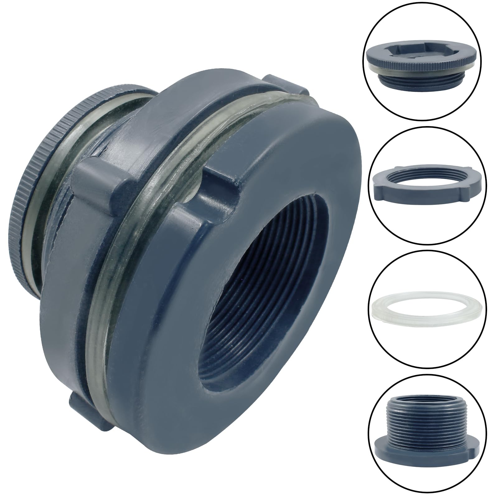 2 Pvc Bulkhead Fitting,1pc Plastic Bulkhead Fittings For