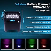 Vista 5 de ColorKey MobilePar Mini Hex 4 inalámbrico alimentado por batería RGBAW+UV Uplight DJ Light (CKW-6020B)