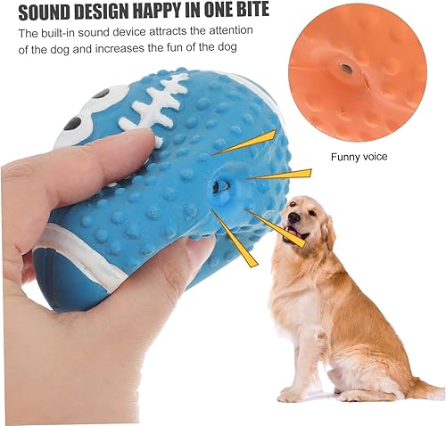 Miniatura 5 de Housoutil Juguetes de bolas de dentición para perros, juguetes chirriantes para perros, juguetes de látex para perros, juguete de limpieza de